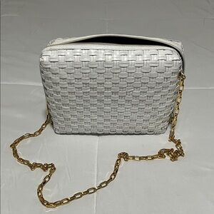 LJS Collection Genuine leather white cross body bag
